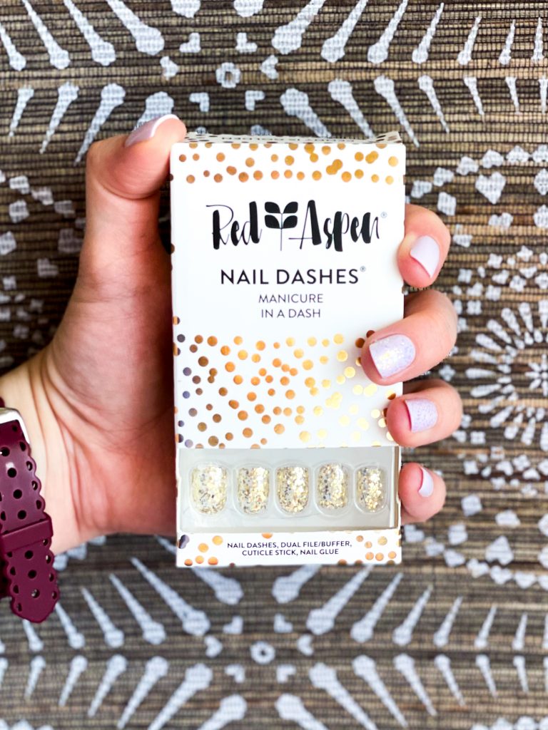 Red Aspen Nail Dashes Penny is Golden Nail Dash